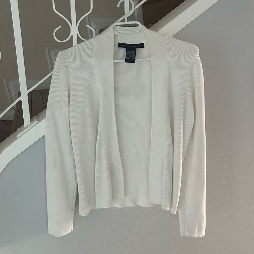 French Connection Cream Knit Cardigan Size L